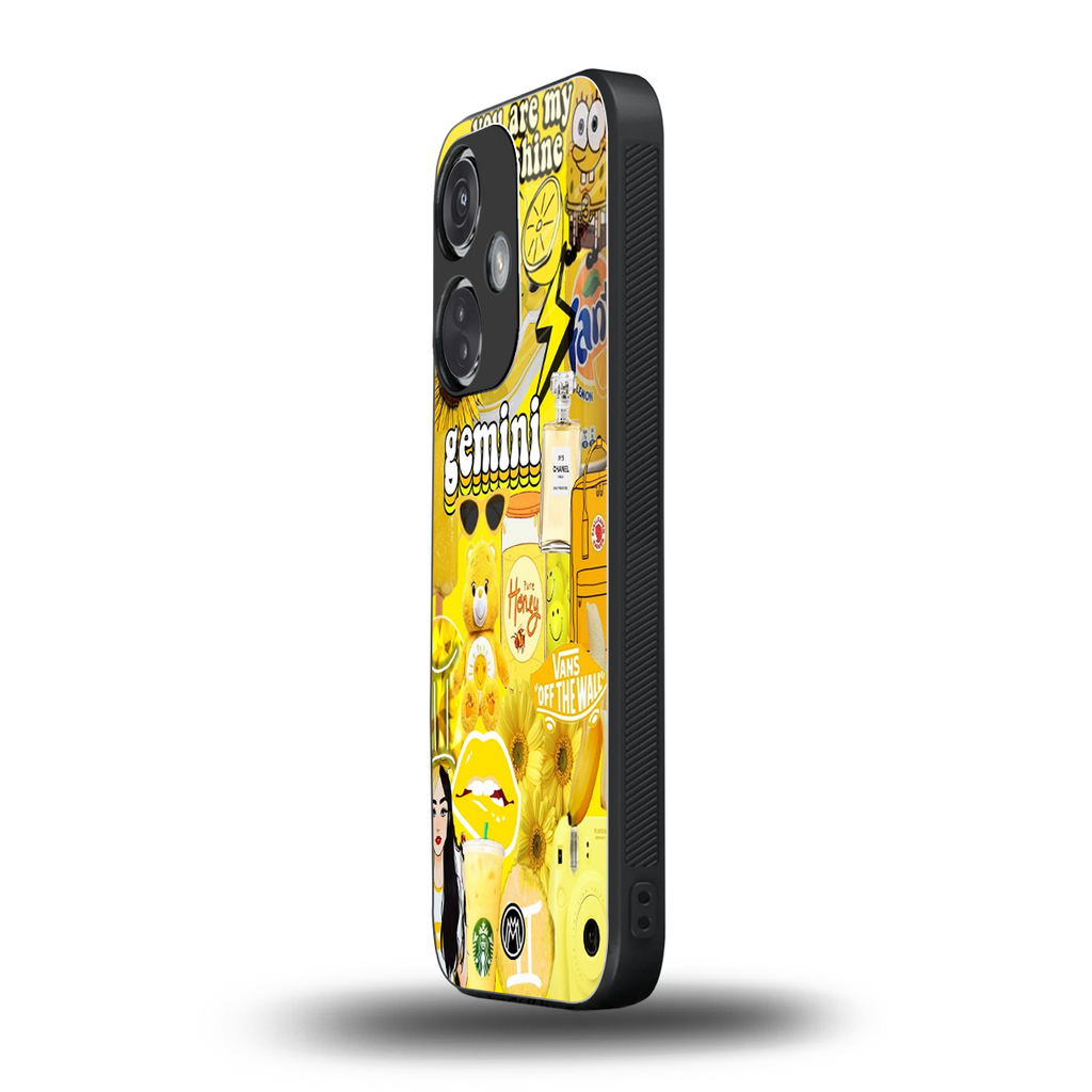 gemini aesthetic collage back phone cover | glass case for oneplus nord ce 3