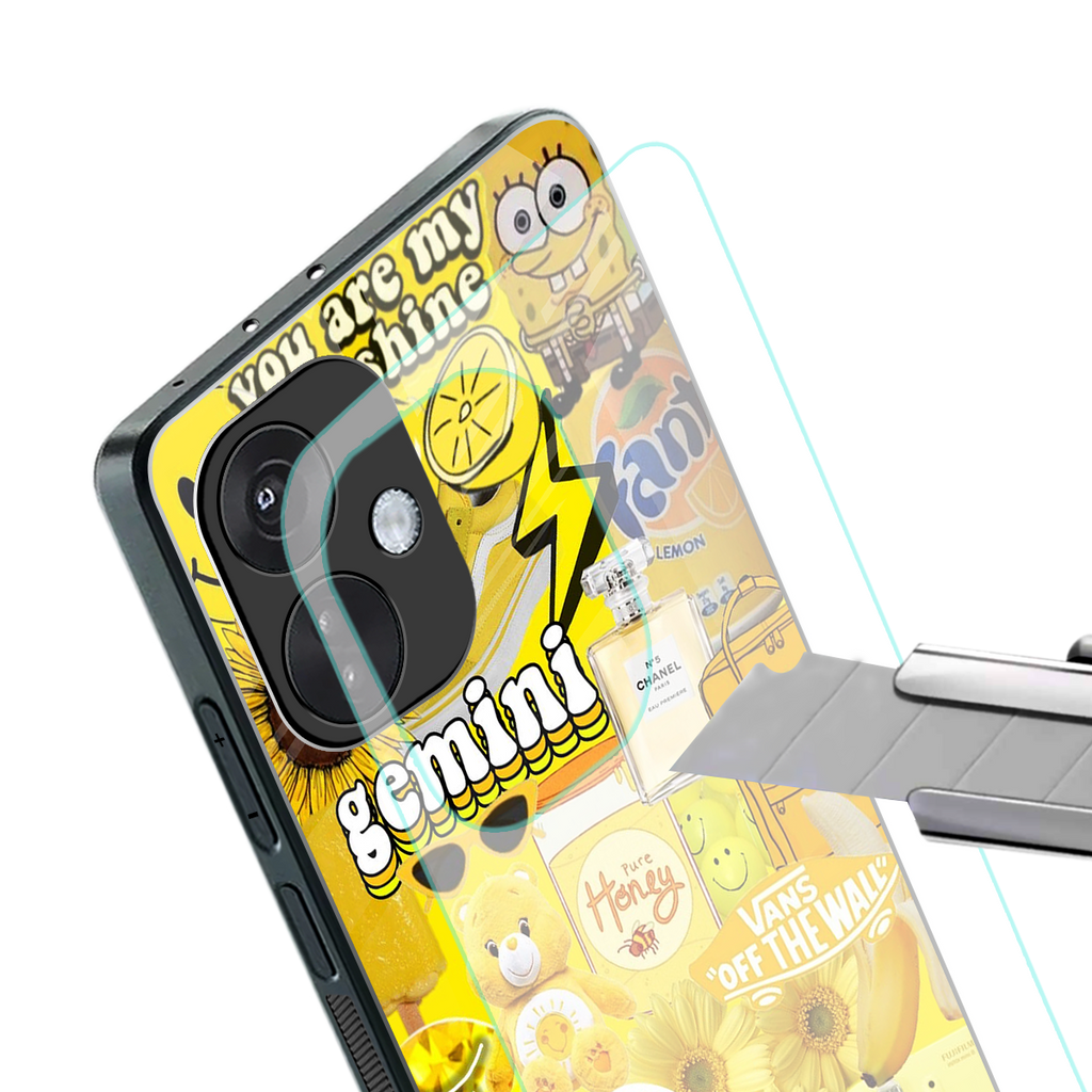 gemini aesthetic collage back phone cover | glass case for oneplus nord ce 3