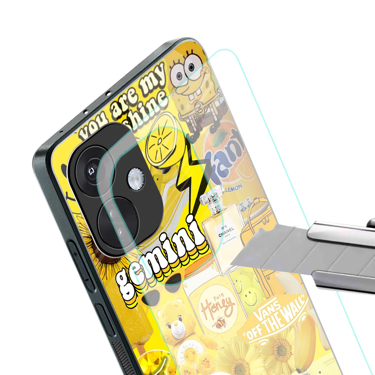 gemini aesthetic collage back phone cover | glass case for oneplus nord ce 3