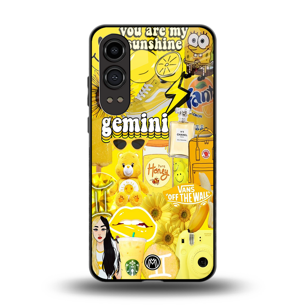 gemini aesthetic collage back phone cover | glass case for oneplus nord ce 4 lite