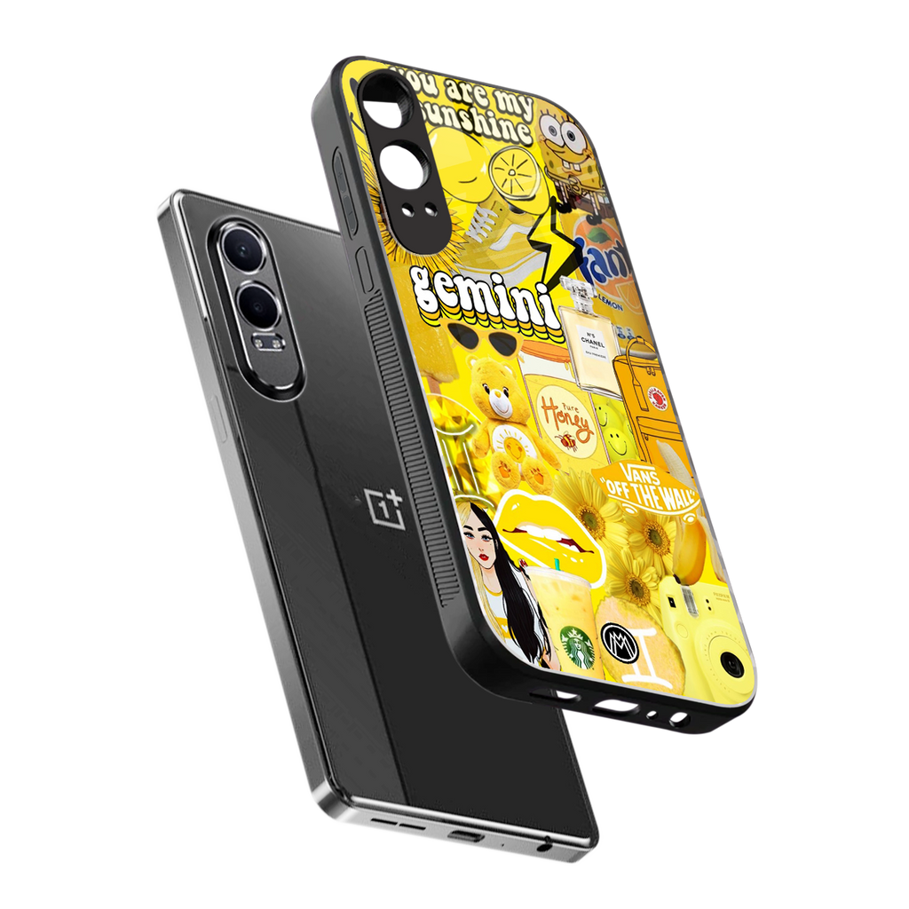 gemini aesthetic collage back phone cover | glass case for oneplus nord ce 4 lite
