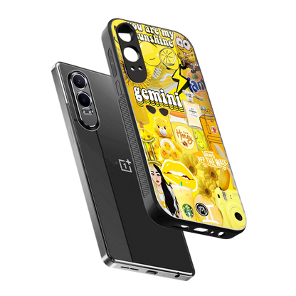 gemini aesthetic collage back phone cover | glass case for oneplus nord ce 4 lite