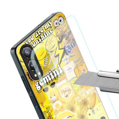 gemini aesthetic collage back phone cover | glass case for oneplus nord ce 4 lite