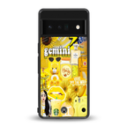 gemini aesthetic collage back phone cover | glass case for google pixel 6 pro