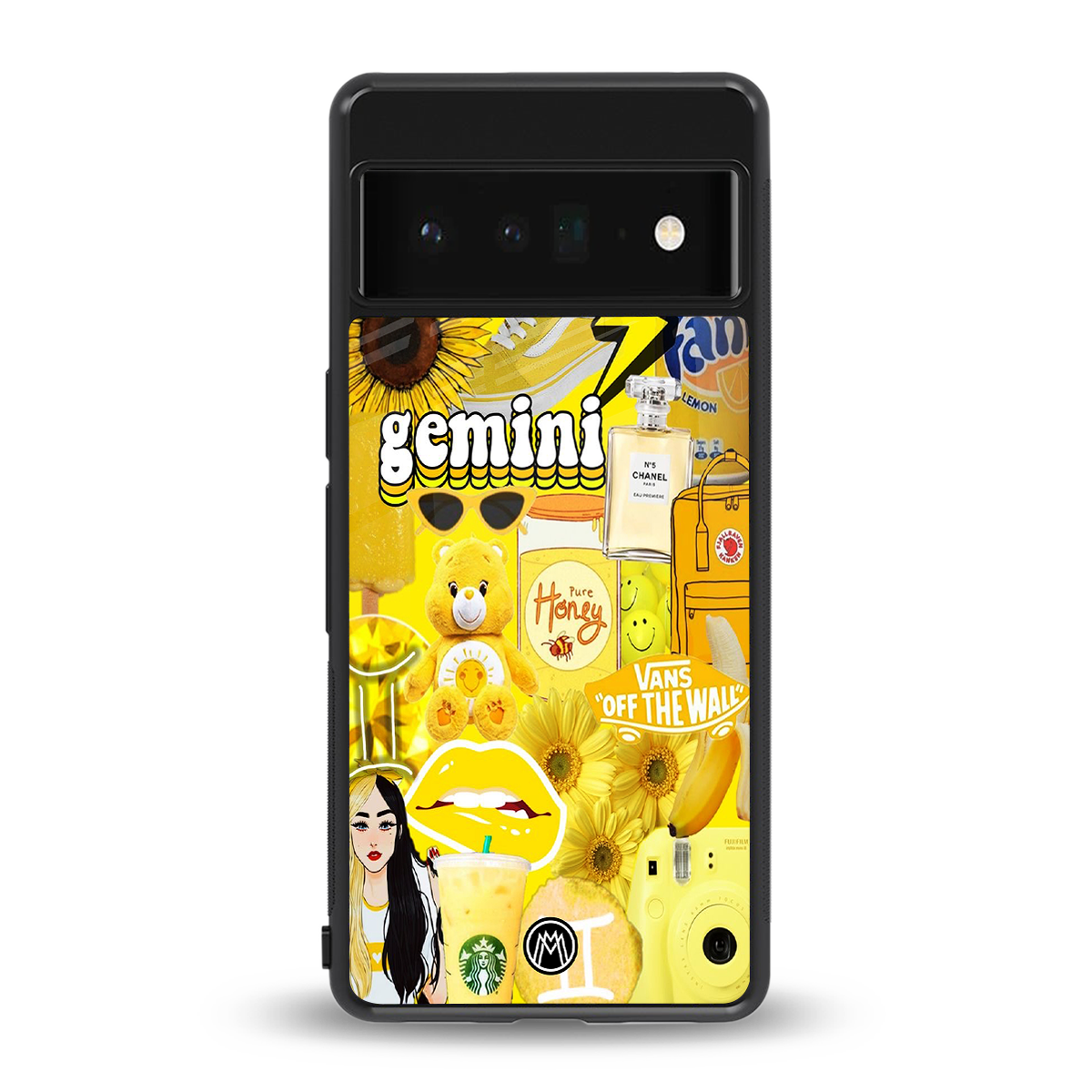 gemini aesthetic collage back phone cover | glass case for google pixel 6 pro