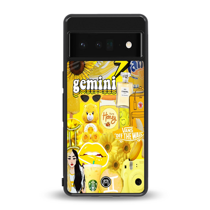 gemini aesthetic collage back phone cover | glass case for google pixel 6 pro