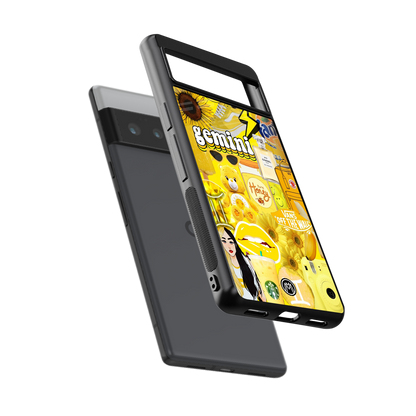 gemini aesthetic collage back phone cover | glass case for google pixel 6 pro