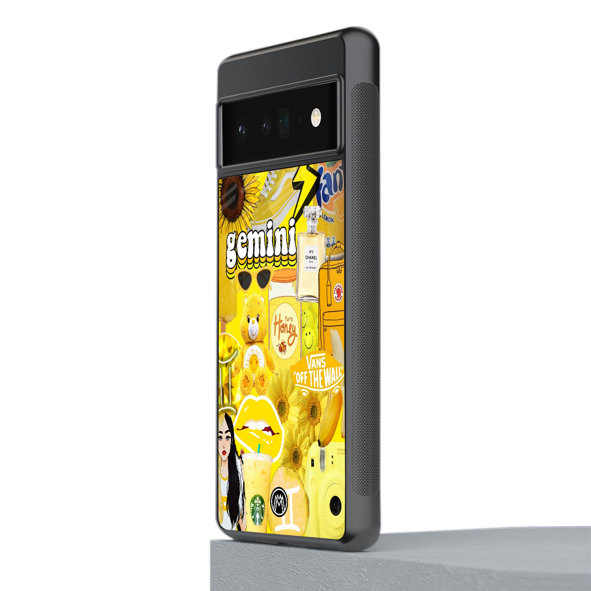 gemini aesthetic collage back phone cover | glass case for google pixel 6 pro