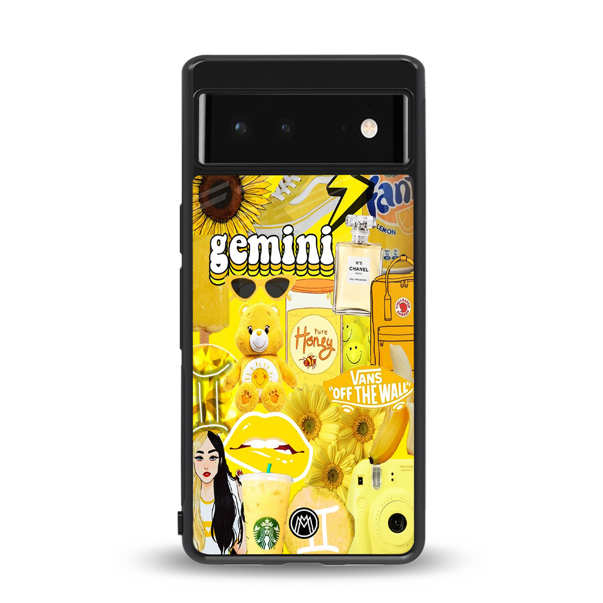 gemini aesthetic collage back phone cover | glass case for google pixel 6