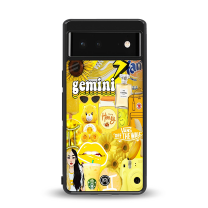 gemini aesthetic collage back phone cover | glass case for Google Pixel 6A