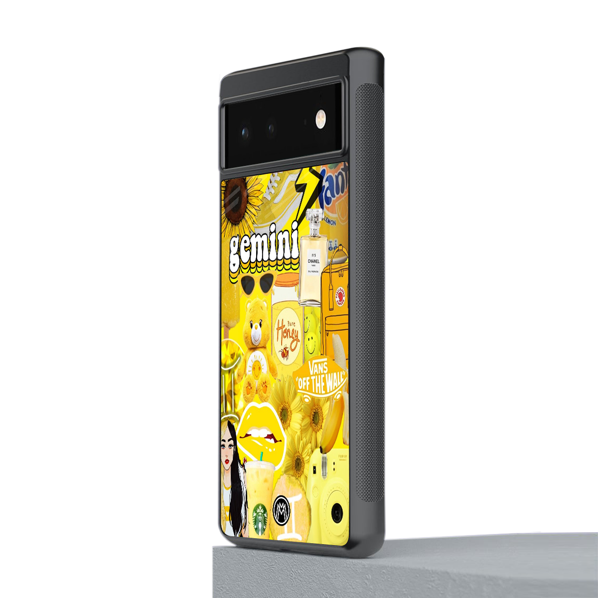 gemini aesthetic collage back phone cover | glass case for google pixel 6