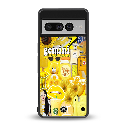 gemini aesthetic collage back phone cover | glass case for google pixel 7 pro