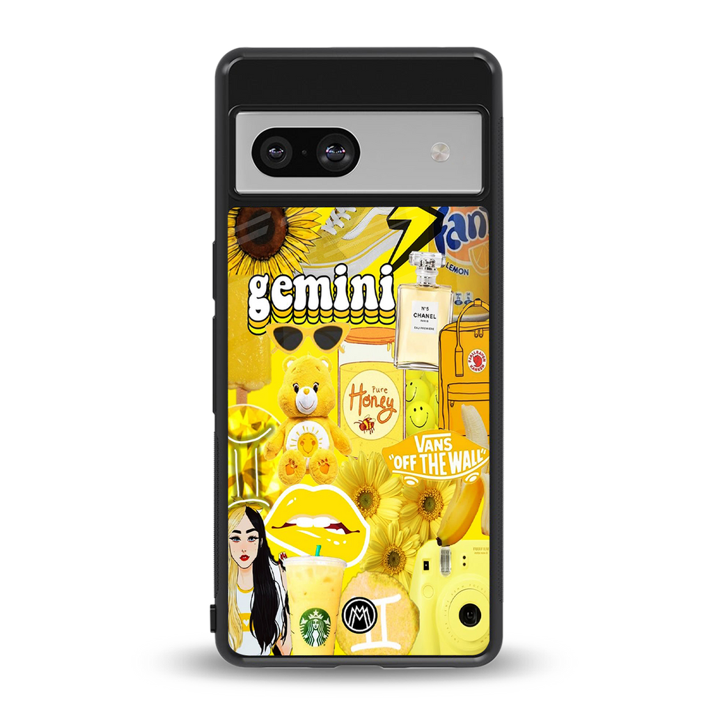 gemini aesthetic collage back phone cover | glass case for Google Pixel 7A