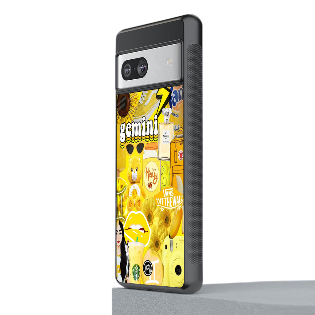 gemini aesthetic collage back phone cover | glass case for Google Pixel 7