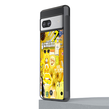 gemini aesthetic collage back phone cover | glass case for Google Pixel 7