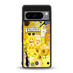 gemini aesthetic collage back phone cover | glass case for google pixel 8 pro