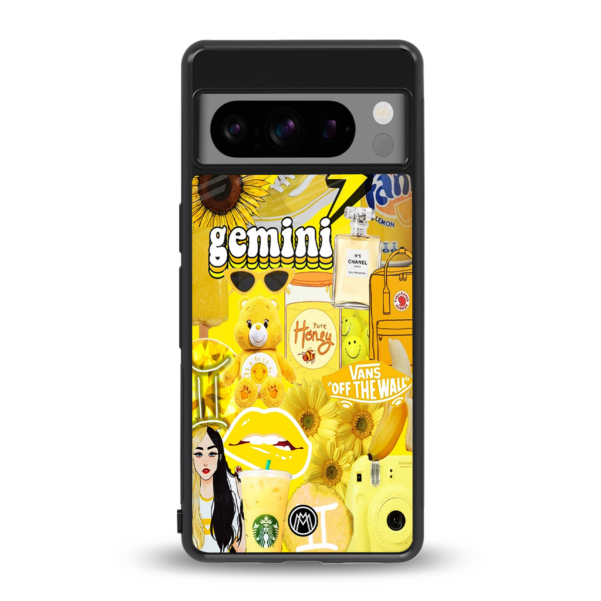 gemini aesthetic collage back phone cover | glass case for google pixel 8 pro