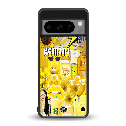 gemini aesthetic collage back phone cover | glass case for google pixel 8 pro