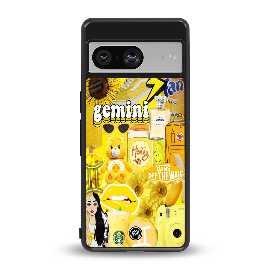 gemini aesthetic collage back phone cover | glass case for Google Pixel 8