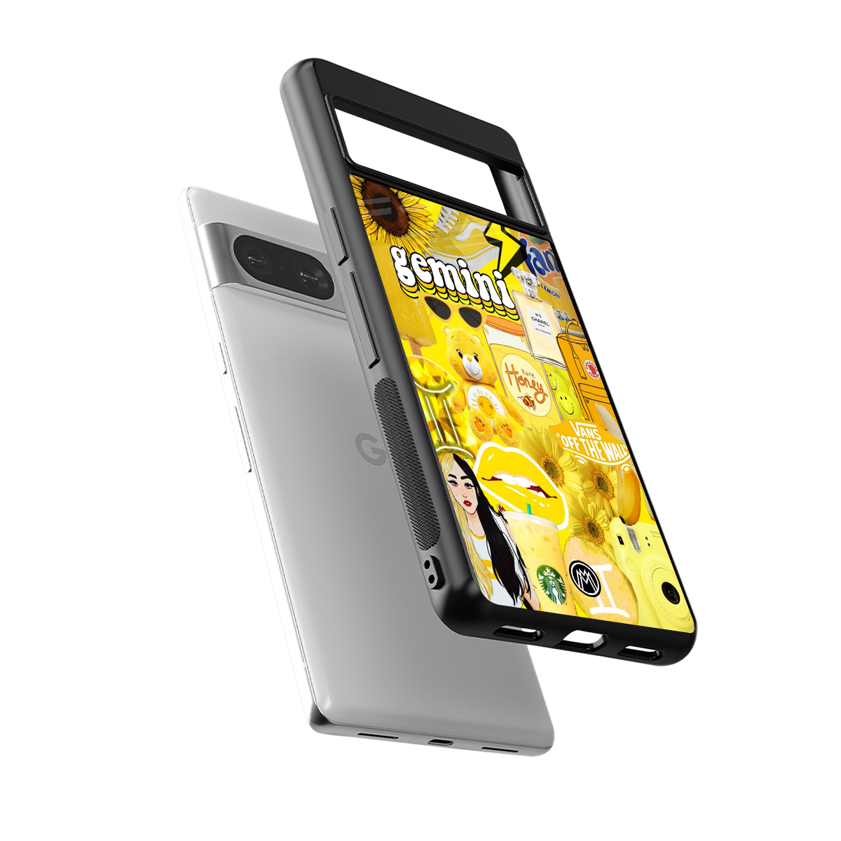 gemini aesthetic collage back phone cover | glass case for Google Pixel 8