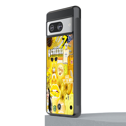 gemini aesthetic collage back phone cover | glass case for Google Pixel 8