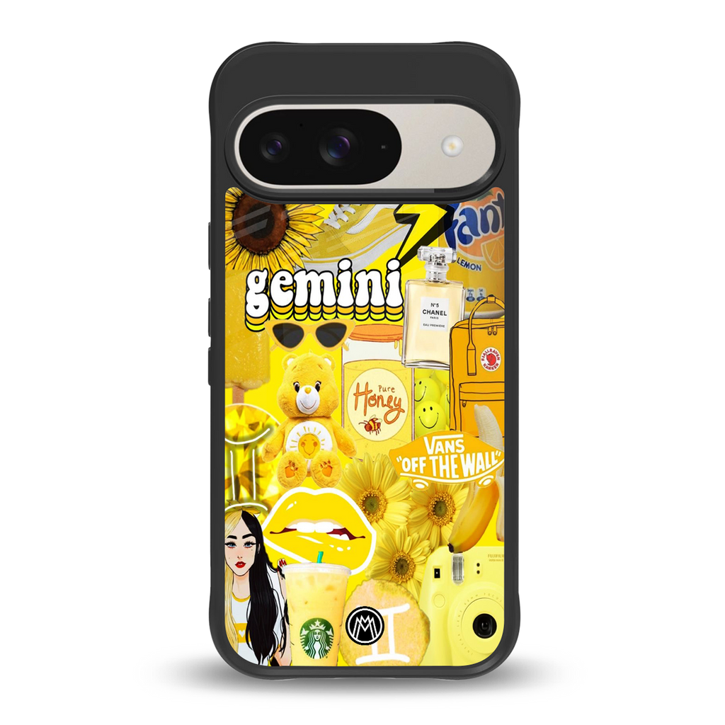 gemini aesthetic collage back phone cover | glass case for google pixel 9