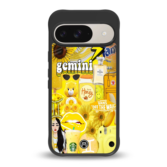 gemini aesthetic collage back phone cover | glass case for google pixel 9