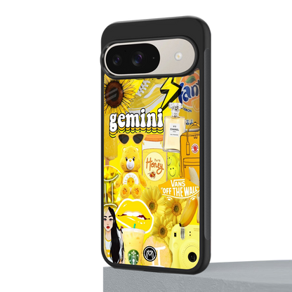 gemini aesthetic collage back phone cover | glass case for google pixel 9