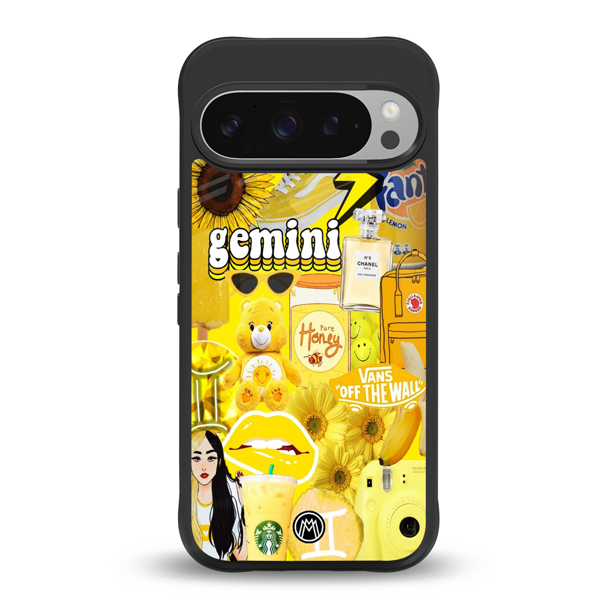 gemini aesthetic collage back phone cover | glass case for google pixel 9 pro xl