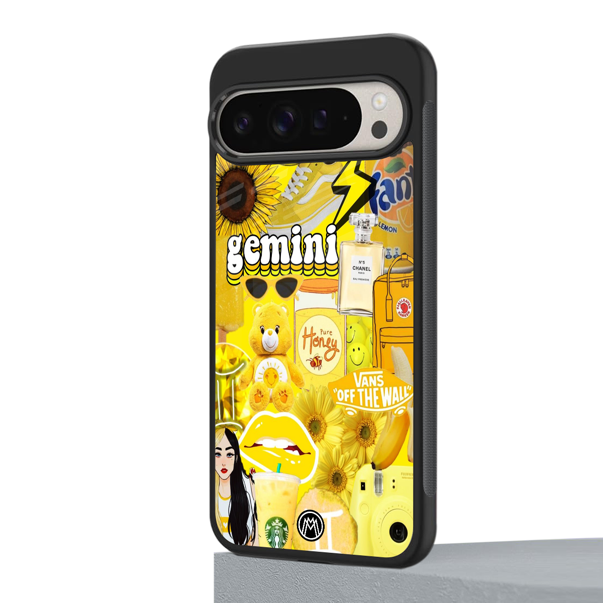 gemini aesthetic collage back phone cover | glass case for google pixel 9 pro