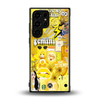 gemini aesthetic collage back phone cover | glass case for samsung galaxy s23 ultra