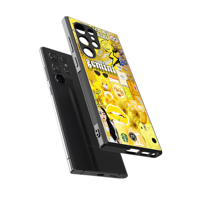 gemini aesthetic collage back phone cover | glass case for samsung galaxy s23 ultra