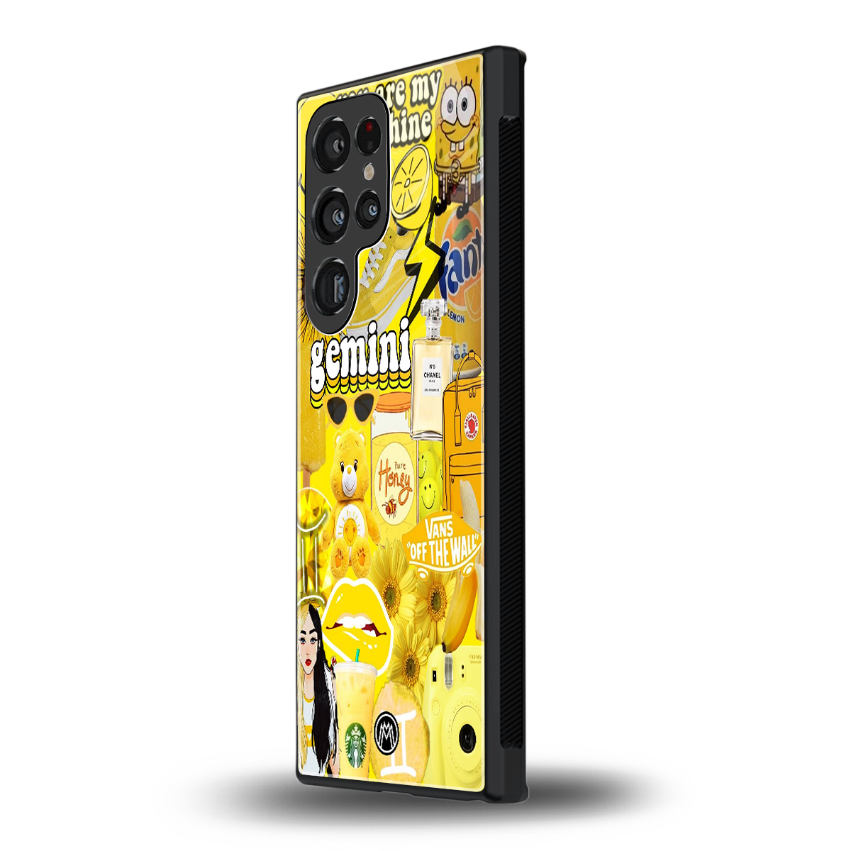 gemini aesthetic collage back phone cover | glass case for samsung galaxy s23 ultra