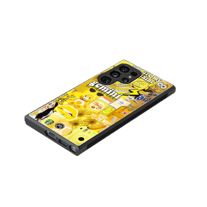 gemini aesthetic collage back phone cover | glass case for samsung galaxy s23 ultra