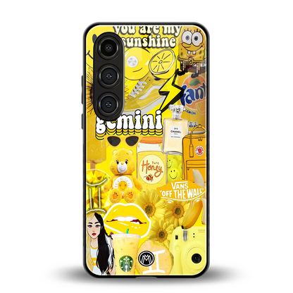 gemini aesthetic collage back phone cover | glass case for samsung galaxy s24 fe
