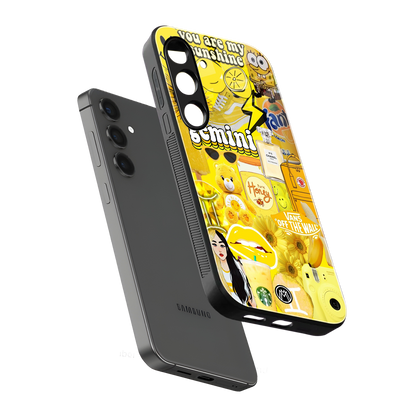 gemini aesthetic collage back phone cover | glass case for samsung galaxy s24 plus