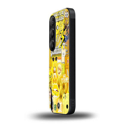 gemini aesthetic collage back phone cover | glass case for samsung galaxy s24 plus