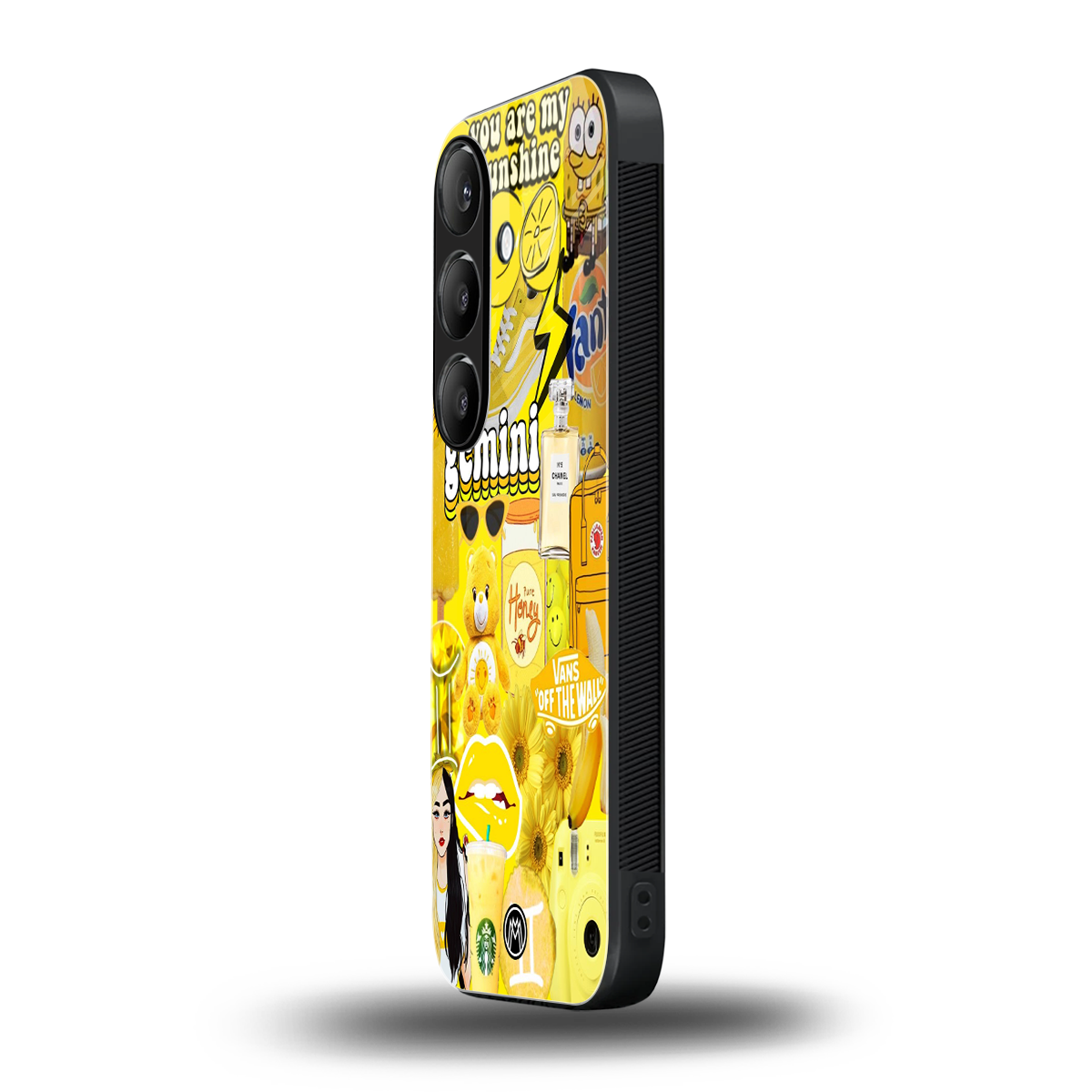 gemini aesthetic collage back phone cover | glass case for samsung galaxy s24 fe
