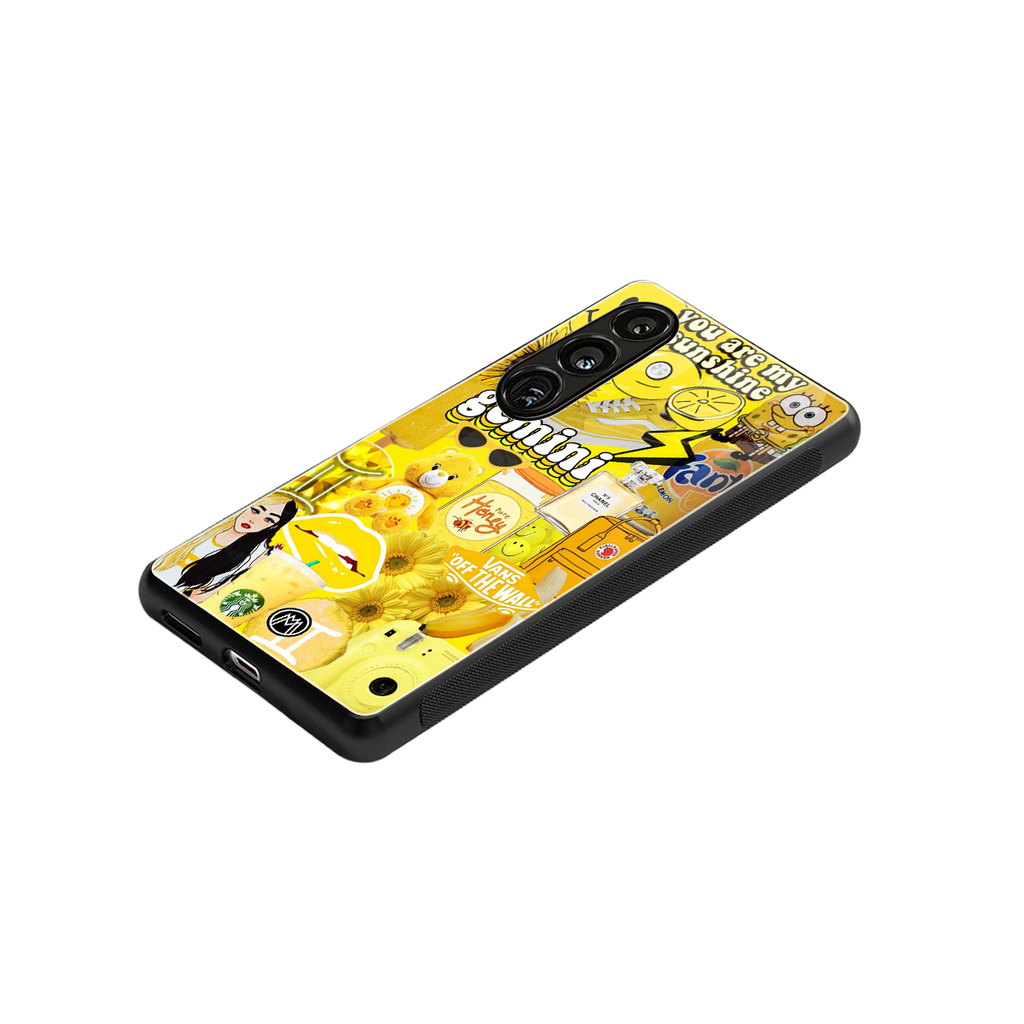 gemini aesthetic collage back phone cover | glass case for samsung galaxy s24