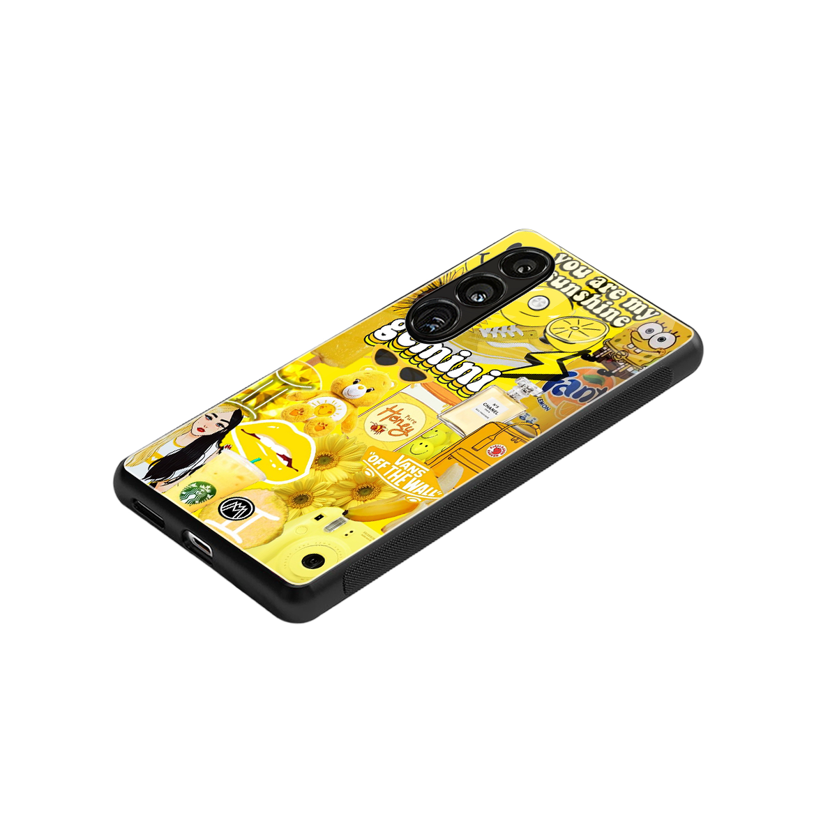 gemini aesthetic collage back phone cover | glass case for samsung galaxy s24 fe