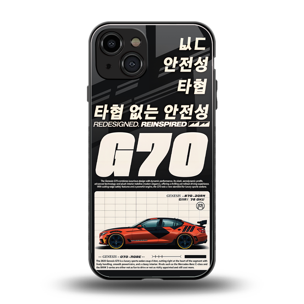 genesis g70 back phone cover | glass case for iphone 15
