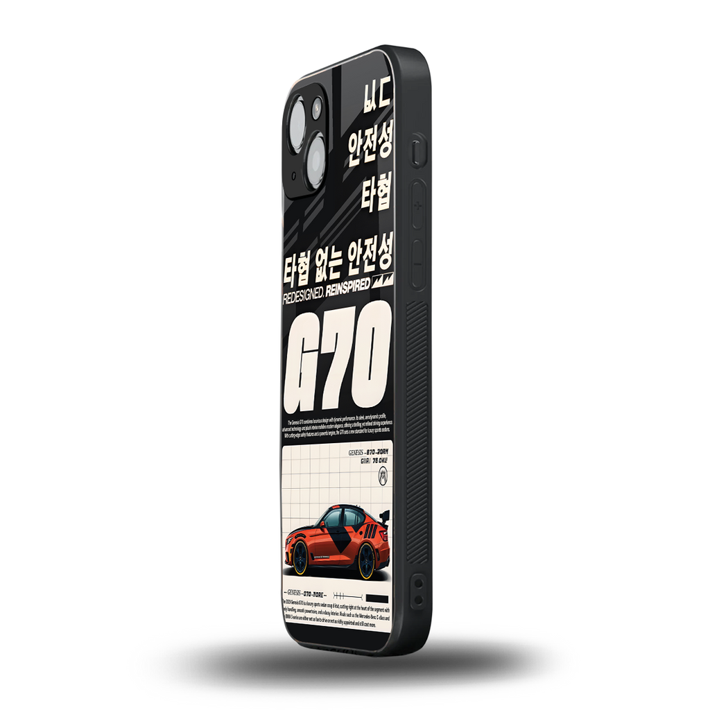 genesis g70 back phone cover | glass case for iphone 15