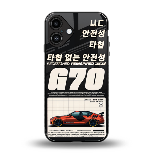 genesis g70 back phone cover | glass case for iphone 16 plus