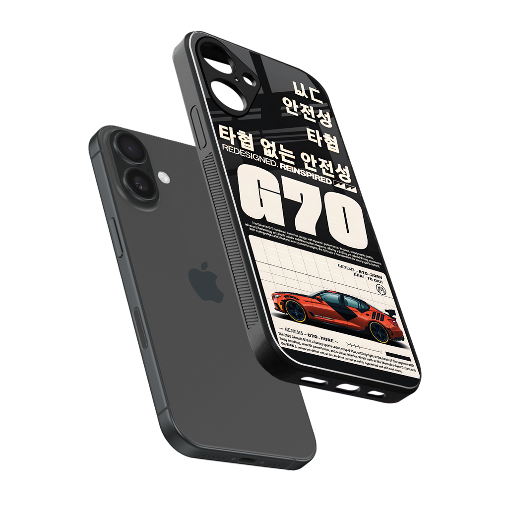 genesis g70 back phone cover | glass case for iphone 16 plus