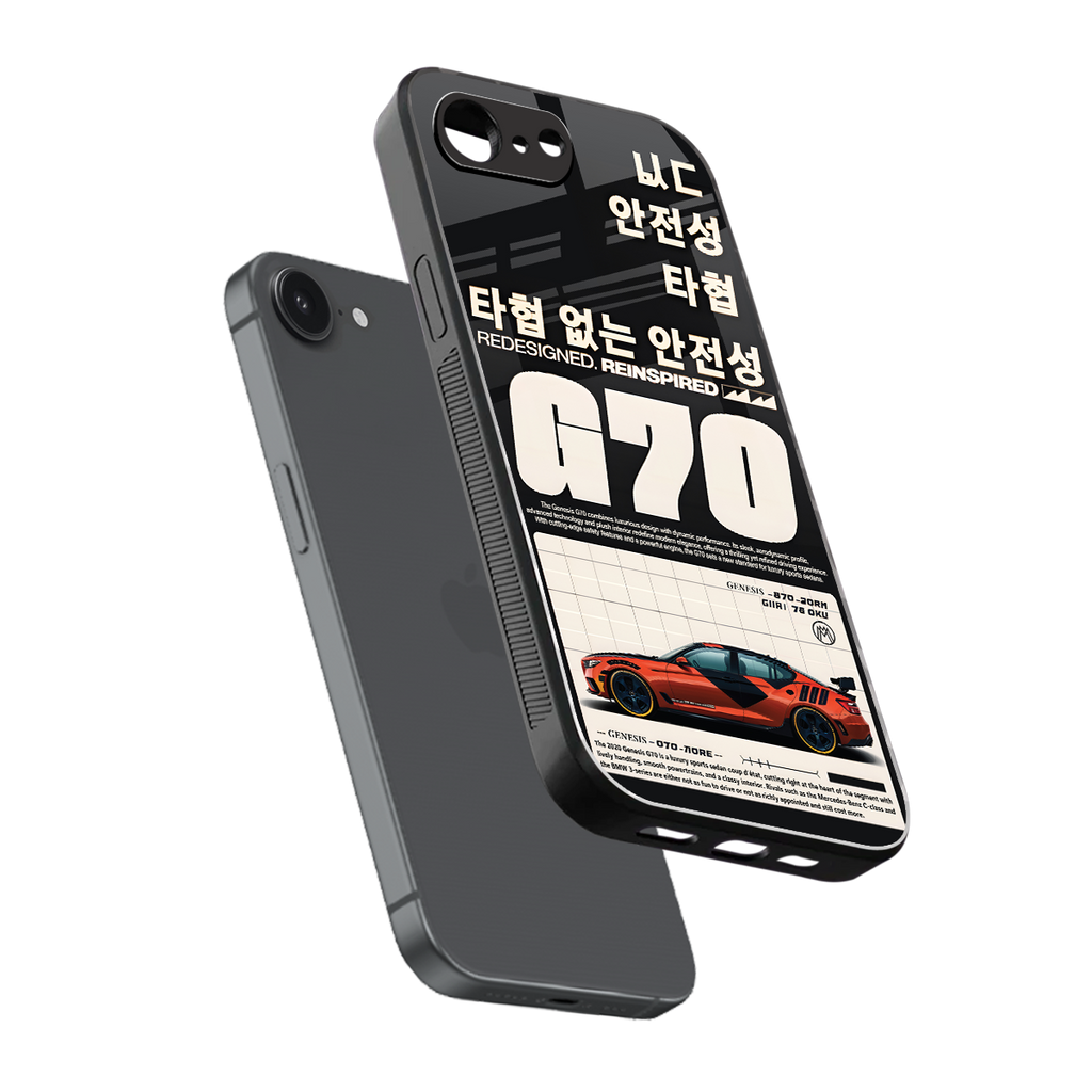 genesis g70 back phone cover | glass case for iphone 16e