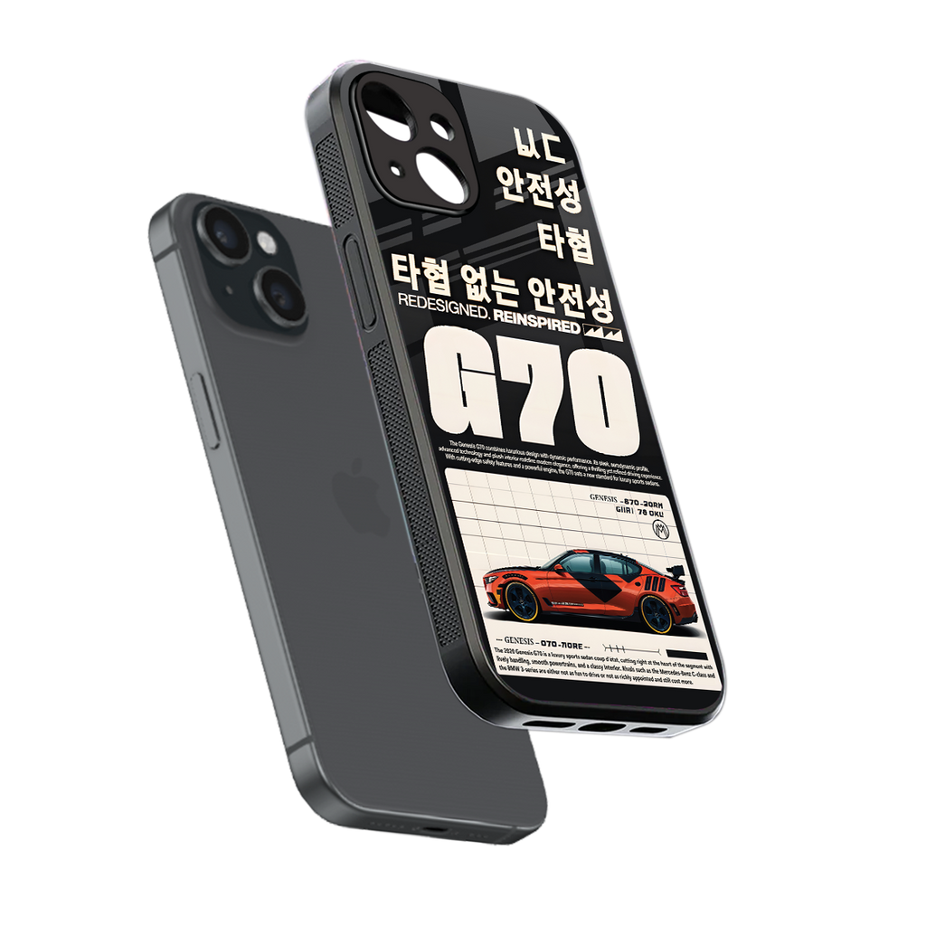 genesis g70 back phone cover | glass case for iphone 15