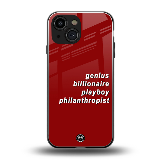 genius billionaire playboy philantrophist back phone cover | glass case for iphone 13 mini