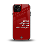 genius billionaire playboy philantrophist back phone cover | glass case for iphone 13
