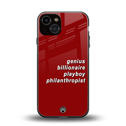 genius billionaire playboy philantrophist back phone cover | glass case for iphone 13