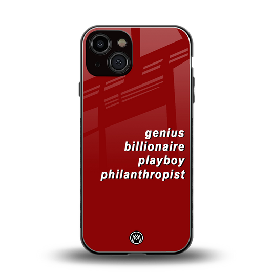 genius billionaire playboy philantrophist back phone cover | glass case for iphone 13